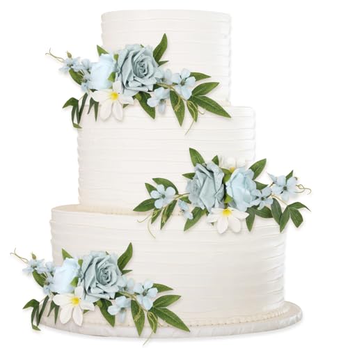 INSUNSIX Light Blue Cake Toppers