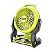 RYOBI ONE+ 18V Cordless Hybrid WHISPER SERIES 7-1/2 in. Fan (Tool Only), GREEN (PCL811B)