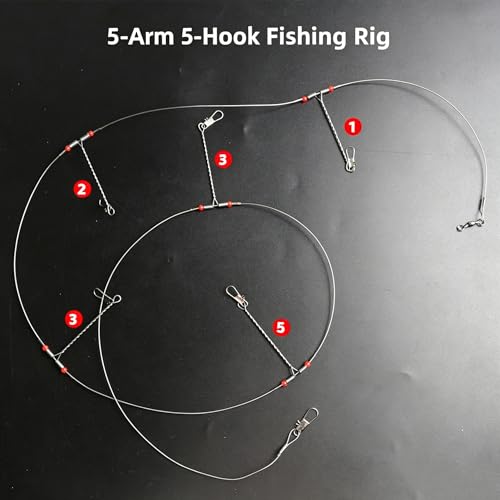 Set de 10 rigs de acero inoxidable para pesca miniatura 5