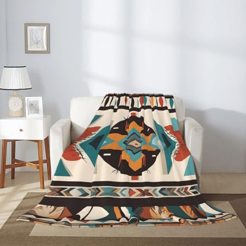 Couverture de qualité supérieure à motifs amérindiens pour grand lit - 4