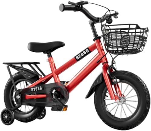 MiluFox 12/14/16inch �L�b�Y�o�C�N 3�΂���7�΂܂ł̏��̎q�p���]�� �⏕�֕t�� �o�X�P�b�g�t�� �q���p���]�� (�y���؃��f���z���b�h(�X�|�[�N��),14�C���`�F95cm�`105cm)