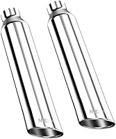 Vista 11 de MZS Punta de escape, tubo de escape universal de acero inoxidable con corte de ángulo inclinado, entrada de 2.5 pulgadas, salida de 4 pulgadas