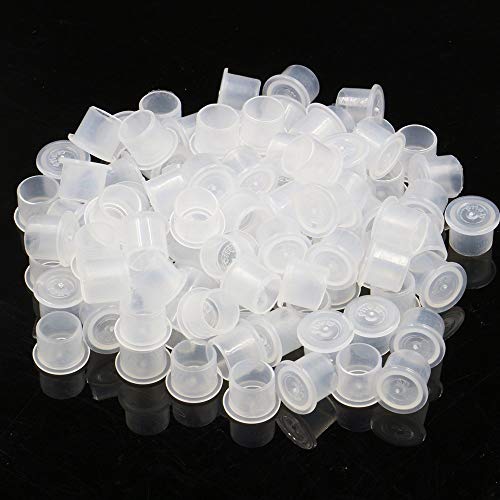 Tattoo Ink Cups 500PCS 11mm Small Tattoo Pigment Cups With Base Disposable Plastic Tattoo Ink Caps Cups for Tattoo Ink Tattoo Kits Supplies