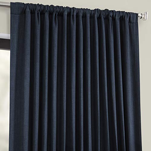 Hpd Half Price Drapes Extra Wide Linen Room Darkening Curtain (1 Panel) 100 X 96, Boch-Ln1853-96-Dw, Indigo #TOP29