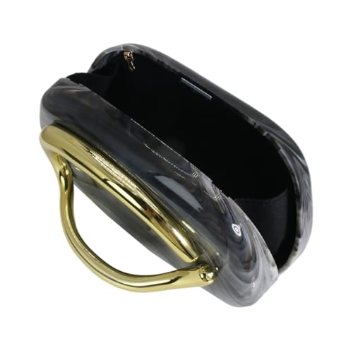 Image of Women Evening Clutch Purse Metal Handle Acrylic Purse Unique Shoulder Bag Causal Handbags for Bride Party Wedding