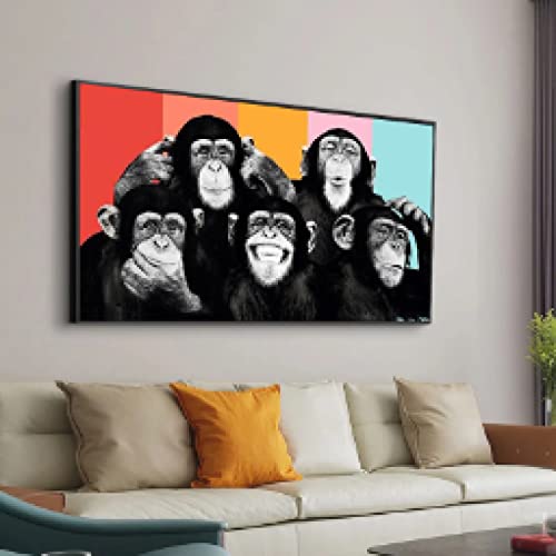 Toile Singe Graffiti moderne en impression haute définition sur toile canvas premium 80x160cm
