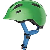 ABUS Kinderhelm Smiley 2.1 - Fahrradhelm mit Rücklicht - für Mädchen und Jungs - Grün (funkelnd), Größe M