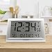La Crosse Technology 513-1311OT Jumbo Atomic Digital Wall Clock with Out Temperature, Silver, 16.14