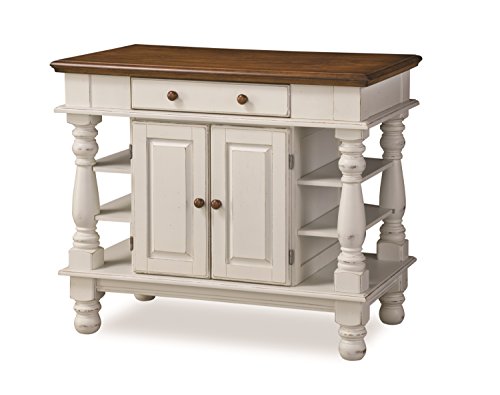 Homestyles Kitchen Island Americana Dual Side Storage Cabinet, 36 Inches High By 42 Inches Wide, Antique White #TOP1