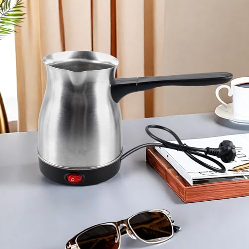 Image of Electric Turkish Coffee Maker, 800 Ml 800 W Stainless Steel Turkish Coffee Maker, Stainless Steel Coffee Maker, Electric Coffee Maker for Home, Office, Camping, Stainless Steel