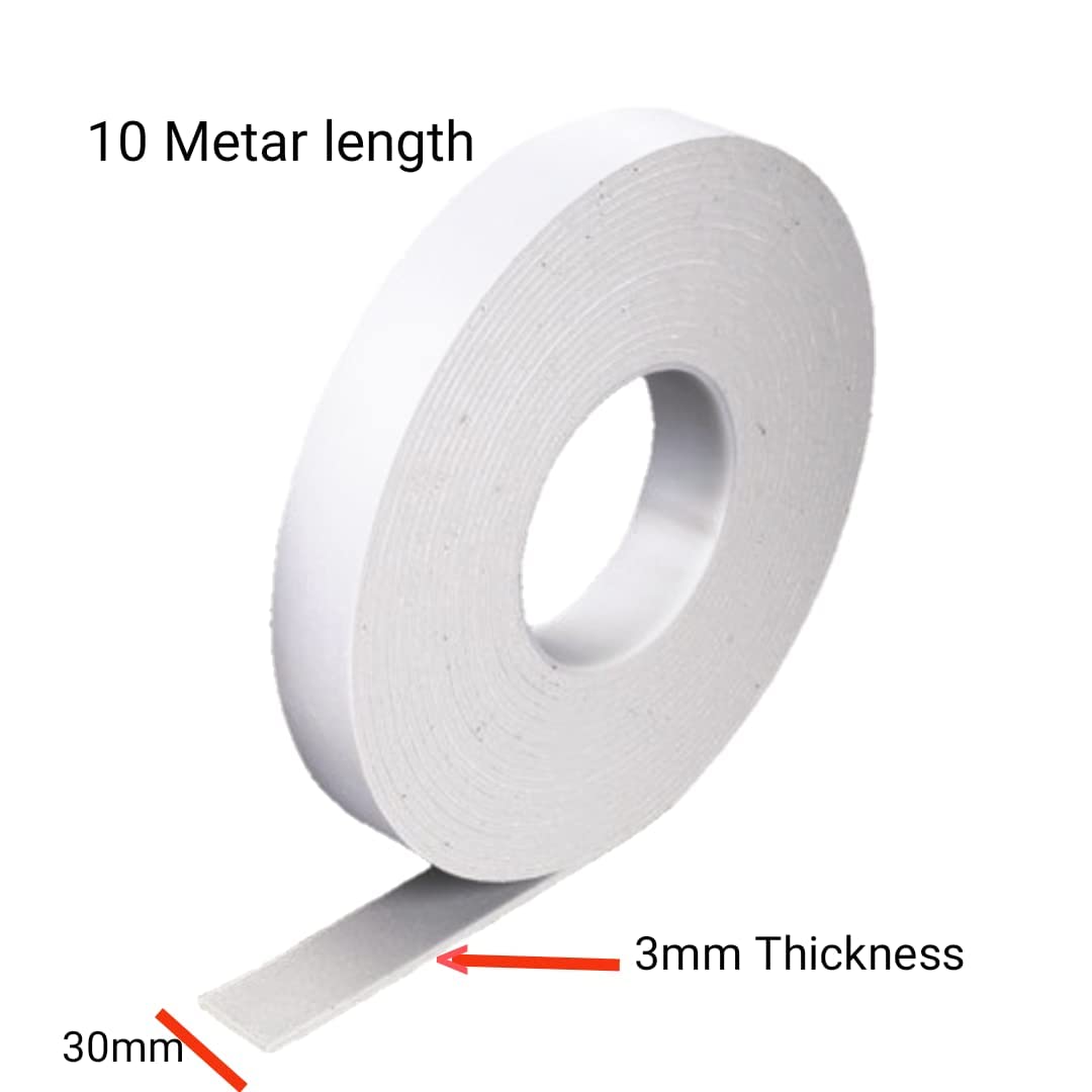 Royal Products 10 Mtr Premium Single-Sided High-Density Foam Tape for Weatherproofing & Soundproofing | Door & Window Insulation (30 mm"3mm thickness) - Pack of 1 Royal Products 10 Mtr Premium Single-Sided High-Density Foam Tape for Weatherproofing & Soundproofing | Door & Window Insulation (30 mm"3mm thickness) - Pack of 1