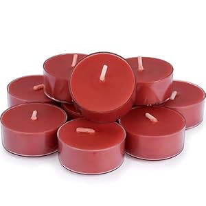 DEYBBY Scented Tealight Candles, Long Lasting Soywax Tea Candle Used for All of Holders|Clear Cup|12 Counts|Up to 4 Hour Burn Time|Apple