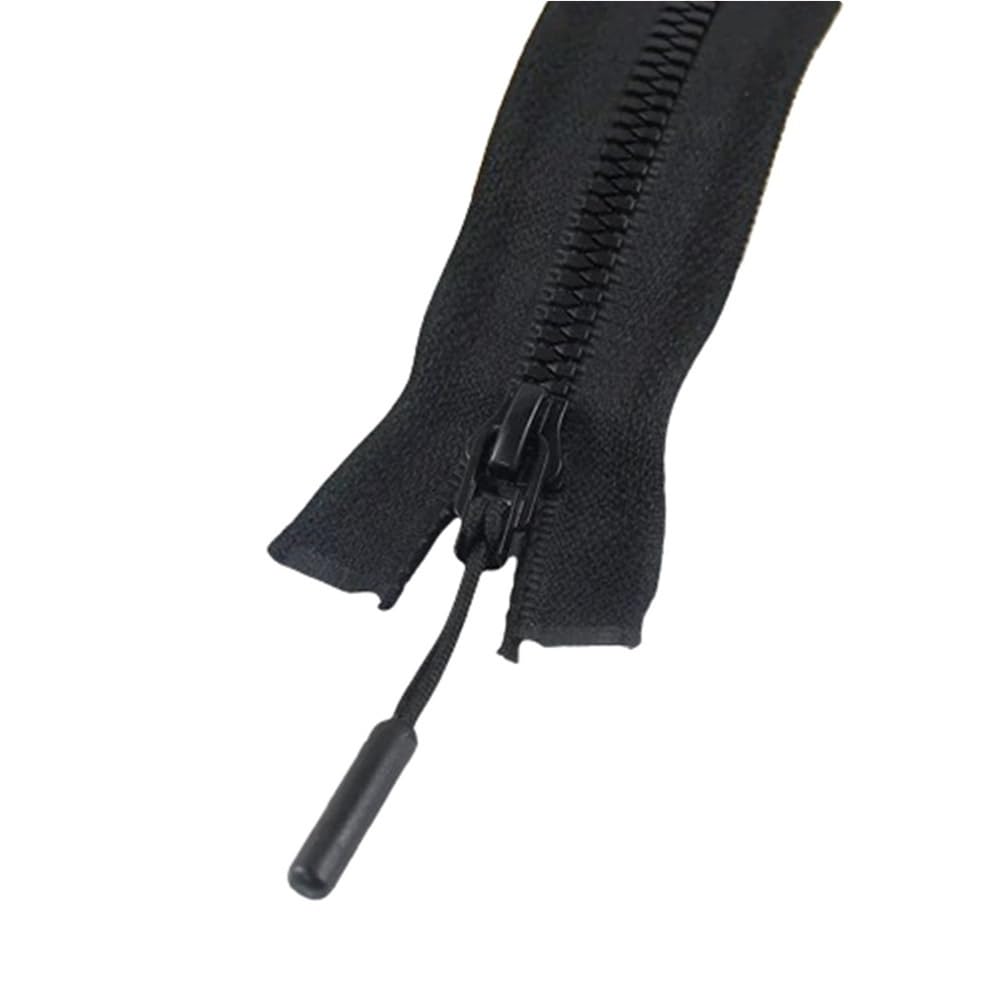 DIY Craft Zipper 2pcs Resin Zippers No.5, Length 15-25cm Close-End/40-80cm Open-End Lightweight for DIY Sewing(Black,15cm)