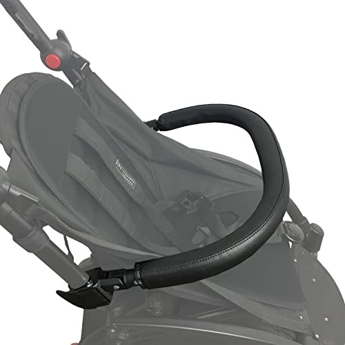 Baby Stroller Bumper Bar,Armrest,Crossbar,Handle,Handrail Compatible With Bbz Yo/Yo+ Stroller Accessories-Black Pu Leather #TOP4