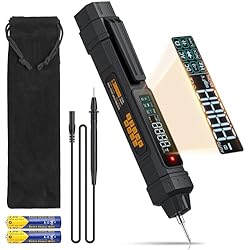 Neoteck 2 in 1 Pen Type Digital Multimeter Non-Contact Voltage Tester 6000 Counts Intelligent Multimeter with LCD Display for AC / DC Voltage Resistance Diode Continuity Capacitance