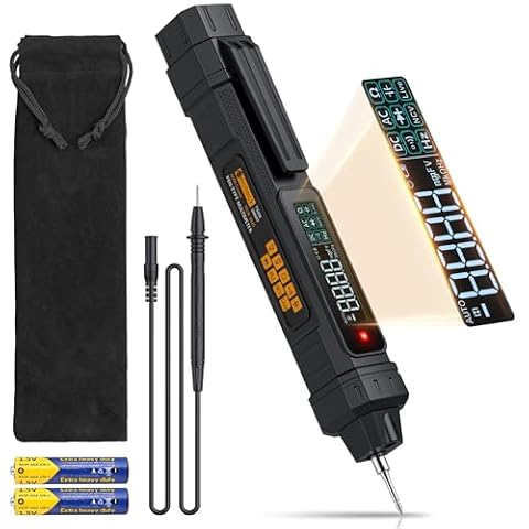 Neoteck Tester Napięcia 2 w 1 NCV z Kolorowym Wyświetlaczem LCD - Pióro Testowe z Cyfrowym Multimetrem 6000 Liczy Pomiar AC/DC, Rezystancja, Ciągłość, Pojemność, Częstotliwość, Diody