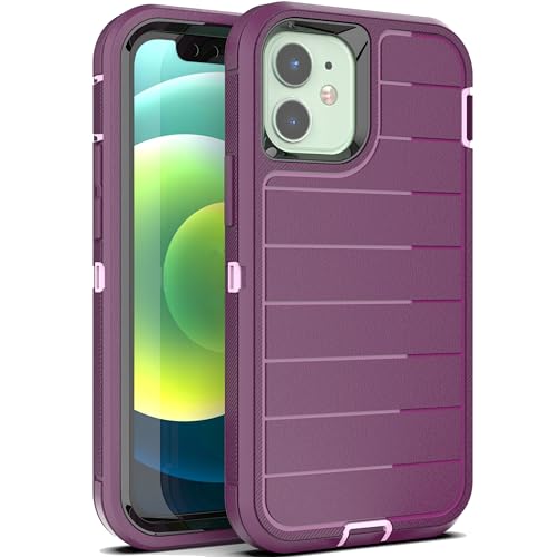 Coque résistante aux chocs iPhone 13 Mini et 12 Mini antichoc rouge vin rose