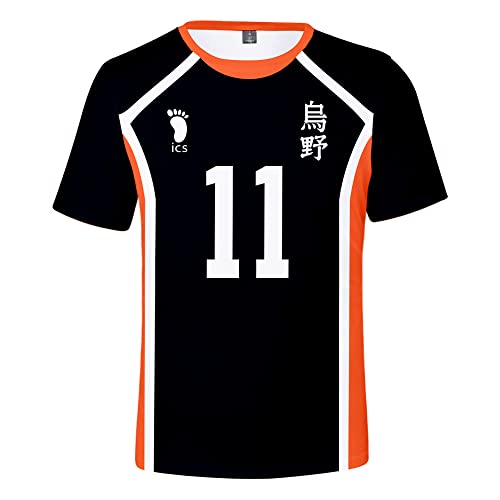 LKY STAR Haikyuu!! Kageyama Tobio Volleybal Club T-Shirts para niños, Anime Haikyuu Cosplay 3D Casual Camiseta de Hinata Shouyou