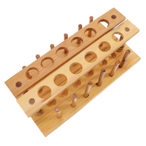 EXAOMBLE 2個 木製試験管ラック プ 実験室用ラボスタンド 環境に優しい再利用可能収納ラック 科学研究 学校向け整理棚