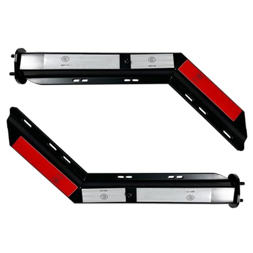 Image of 2 Pack Angled Mudflap Hangers Brackets Mud Flap Holder Mounting Kit 30 inch Length Spring Loaded with Reflective Tapes fit for 2-1 /2 inch Bolt Spacing Semi Trucks, Black