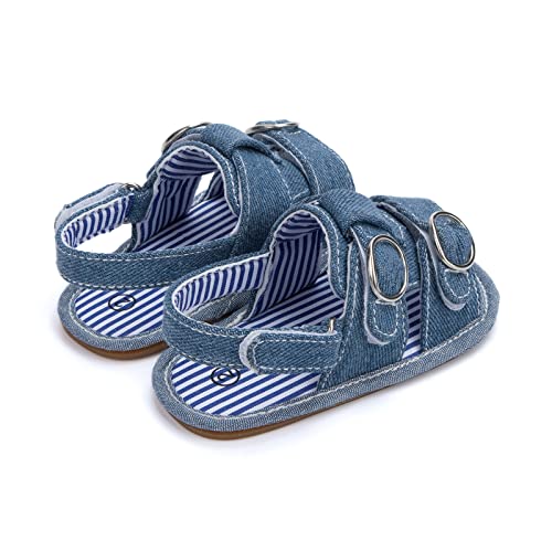 Infant Boys Girls Open Toe Denim Shoes First Walkers Shoes Summer Toddler Flat Sandals 2c Shoes for Girls2
