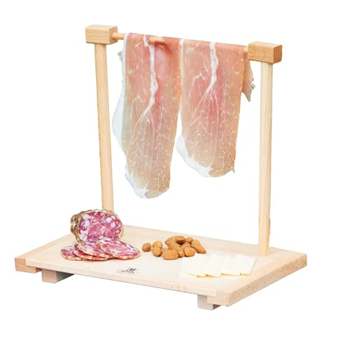 Vassoio in Legno Di Faggio da Servizio, Appendi prosciutto Misura Piccola S, Vassoio per aperitivo e Appendi prosciutto