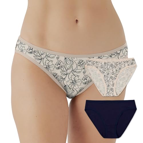 Image of Pact Women's Organic Cotton Bikini Underwear, Classic Fit Panties with High Cut Leg
