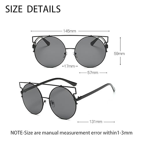 Personality Trendy Vintage Colorful Coated Mirror Reflective Sunglasses Uv400 Large Metal Frame Round Steampunk Sunglasses2