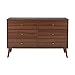Prepac Milo Mid-Century Modern 6 Drawer Double Dresser for Bedroom, Wide Chest of Drawers, Contemporary Bedroom Furniture, 16.75
