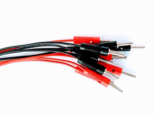 Lab Instruments 4mm Banana Plug to 4mm Banana Plug Red & Black 5 Pair 0.5 Meter Wire Length.