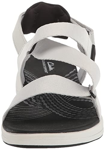 Clarks Womens Mira Sun Flat Sandal, Light Grey Textile, 8.5 Us #TOP1