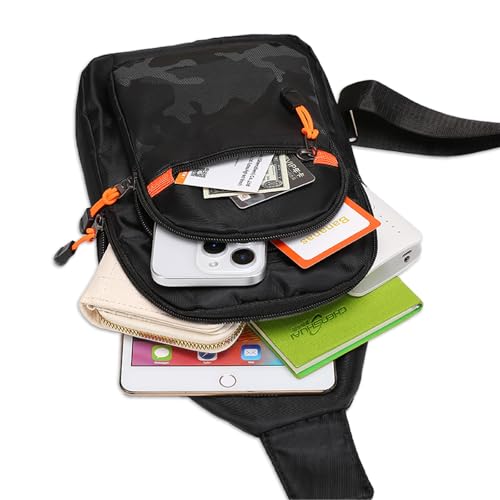 Morrales pequeños tipo sling crossbody negros livianos miniatura 2