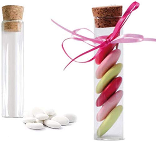 Aurora Store Lot de 48 bouteilles en verre avec bouchon en liège, bonbonnière pour dragées, 12...