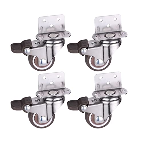 Ruedas para muebles giratorias de goma blanda de 1.25 pulgadas accesorio silencioso hogar 4 Uds