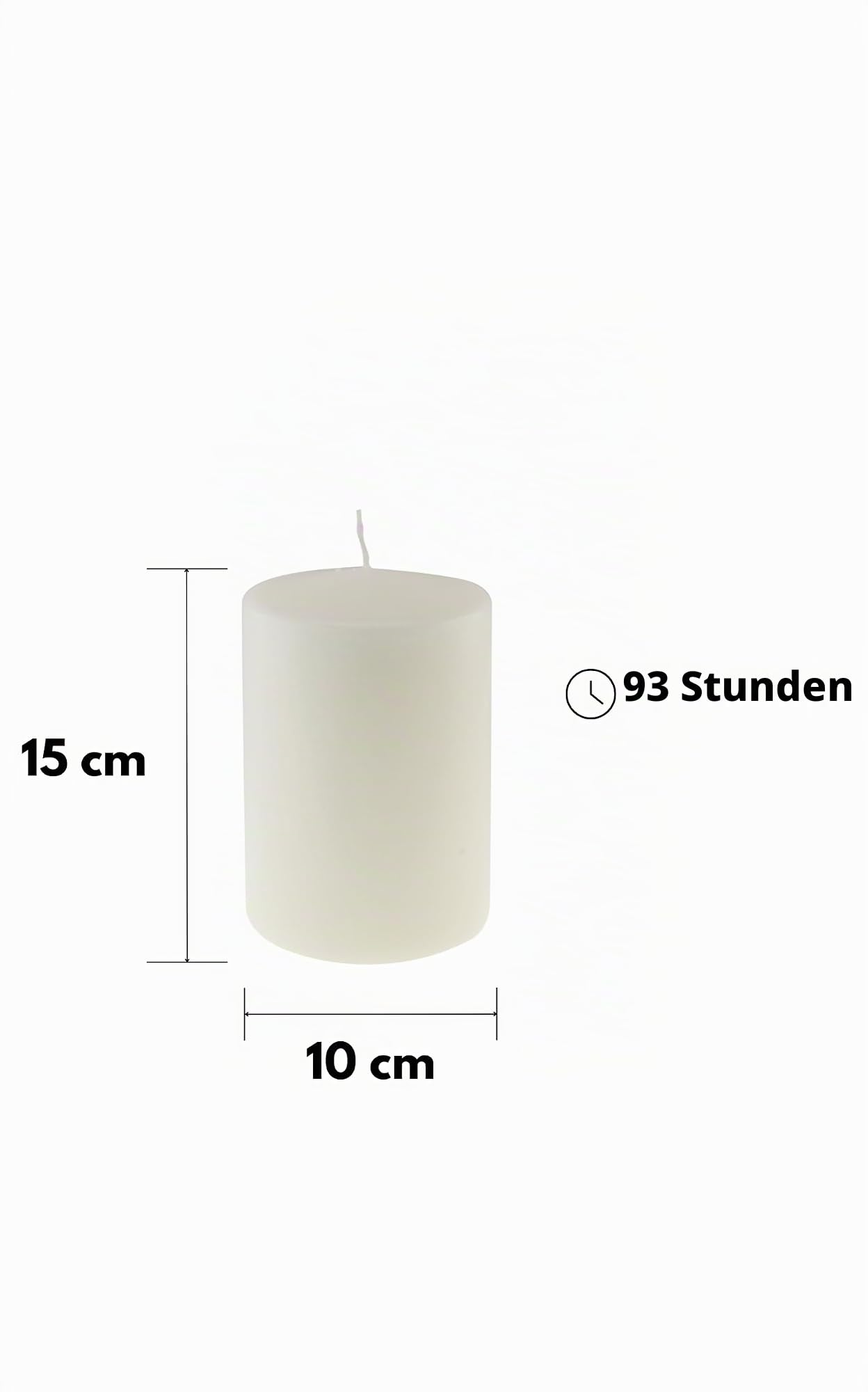 4 Wachskerzen, Durchmesser 10 cm, Höhe 15 cm, Farbe Creme, Brenndauer 105 Stunden, für Veranstaltungen und Dekoration Cereria Di Giorgio