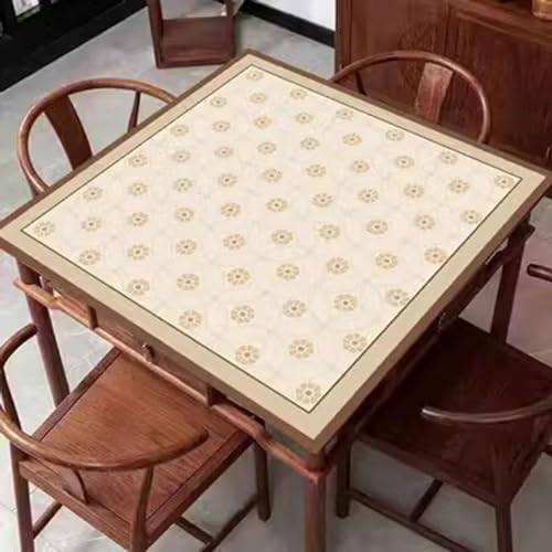 Beige Square Mahjong Mat con Bolsa, Estilo Chino Antideslizante miniatura 2
