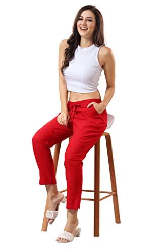 Image of TRASA Ultra Soft Cotton Regular and Plus 8 Colour Cotton Pants for Womens and Girls - Available Sizes : M,L,XL,2XL,3XL,4XL,5XL