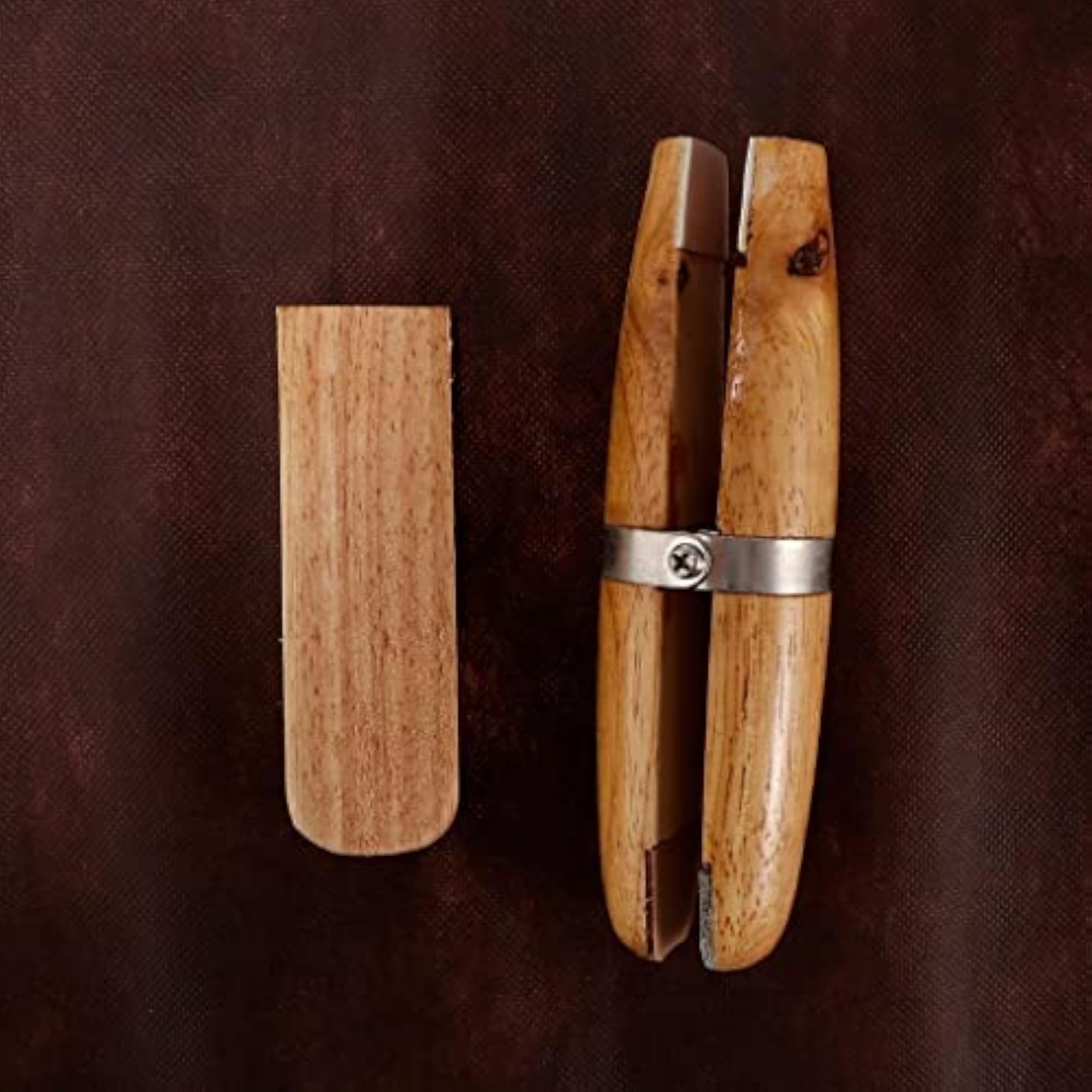 Natural Wooden Jewelers Ring Clamp Tool Holder