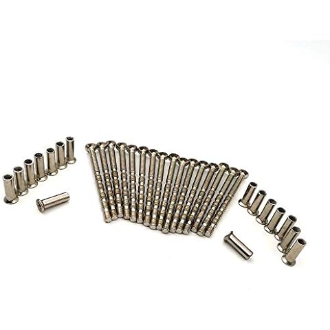 M4 Door Handle Screws Bolt Connecting Fixing for Handles,Escutcheons,Rose, Door Lock,Knob and Others(Nickel Color) 16Pieces Cover
