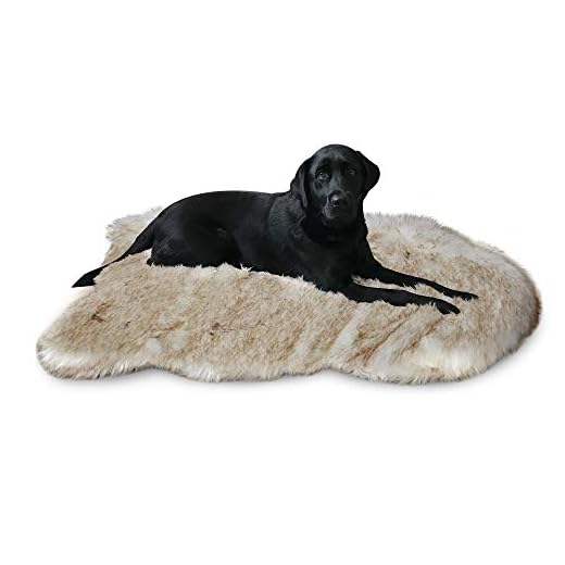 Faux Fur Pet Bed Mat, Thick Luxury Fur Throw Rug, Super Thick Padded with Removable & Washable Cover, Winter Warm Mattress for Dogs and Cats, S/M