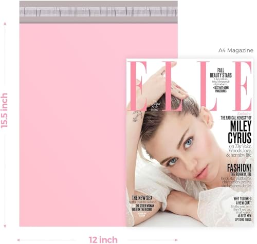 Image of Metronic Poly Mailers 12X15.5 500Pack, Strong Adhesive Shipping Envelopes for Clothing, Waterproof Shipping Bags for Small Businesses, Flexible Mailers Poly Bags Packages Bags Light Pink