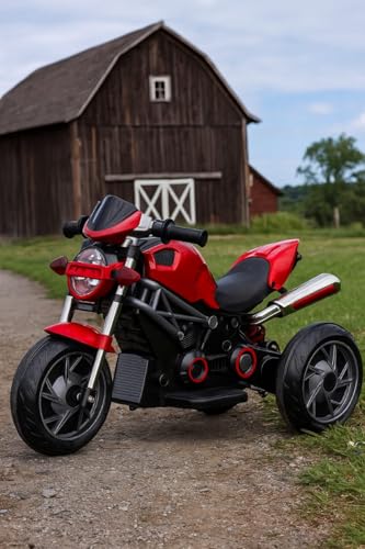 Image of Happy Goods Three-Wheeled Harley Electric Battery Operated Ride on Motorbike for Kids of Age 2 Year to 8 Years with Foot Accelerator -Multi Color