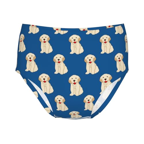 Labrador Golden Retriever Dog Girls' Underwear Soft Cotton Little Girls Panties Comfort Briefs