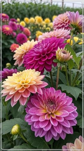 Blumenzwiebel Mix, Mysteriöse magische Glühbirne,2025 Winterhart pflanzen, Winterhart zwiebeln, Fall or Spring Planting -4 dahlien knollen-D