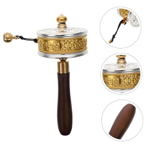 Rueda de oración dorada Amosfun adorno espiritual para regalar 7