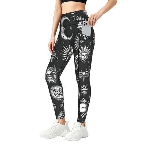 Pantalones de yoga de cintura alta opacos que no se bajan con bolsillos laterales