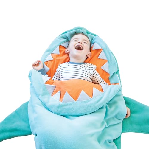 MindWare Oh So Fun! Shark Sleeping Bag for Kids - Ages 3 and Up