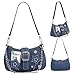 Y2k Geldbörse Y2k Schultertasche mit Kette & Stern Dekor Canvas Vintage Geldbörse Große Kapazität Goth Tasche für Frauen