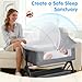 Bassinet Mosquito Net Cover - Half-Blackout Mosquito Net for Baby Crib & Bedside Sleeper, Breathable Crib net with 2-Way Zipper, Sun-Blocking Baby Mosquito Net Cover (Gray-Small)