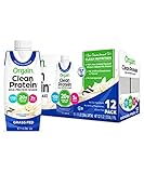 Orgain Grass Fed Clean Protein Shake, Vanilla Bean - 20g of Protein, Meal Replacement, Ready to Drink, Gluten Free, Soy Free, Kosher, 11 oz, 12 Count (Packaging May Vary)